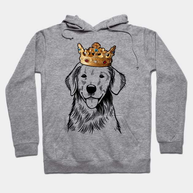 Golden Retriever Dog King Queen Wearing Crown Hoodie by millersye